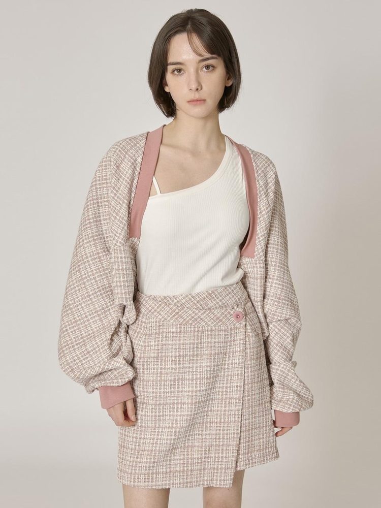 Blossom Tweed Skirt - Pink