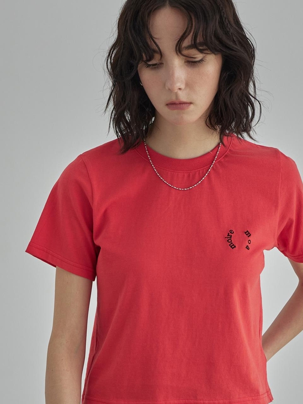 moire blank tee - red