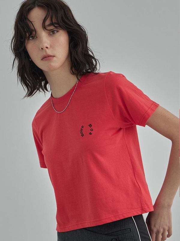 moire blank tee - red