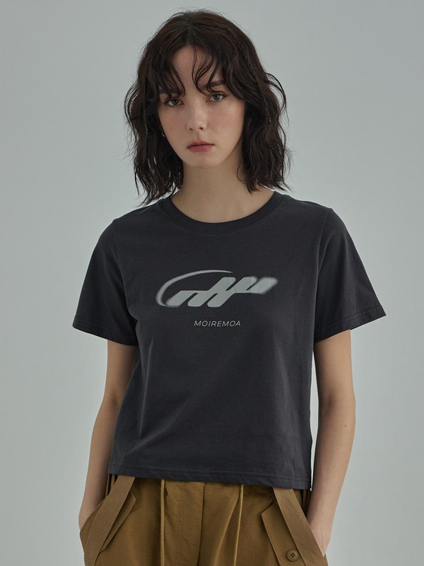 MM crop tee-charcoal