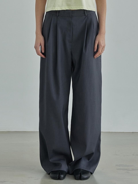 mono Basic wide pants-gray