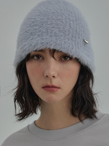 Soft Angora Beanie - Blue