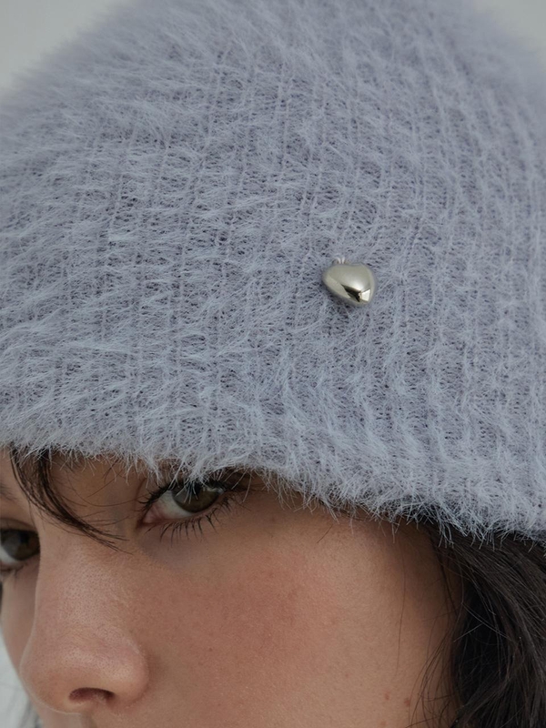 Soft Angora Beanie - Blue