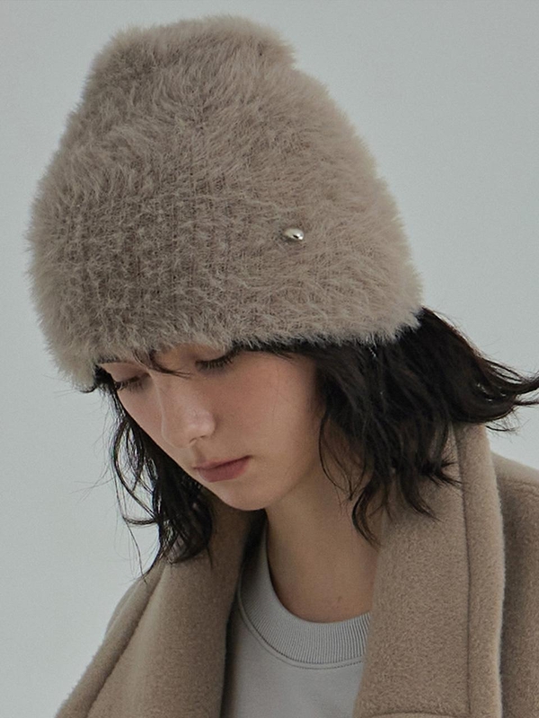 Soft Angora Beanie - Ash Beige