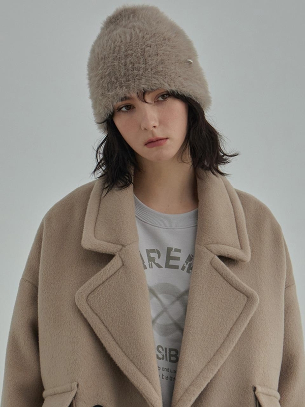 Soft Angora Beanie - Ash Beige