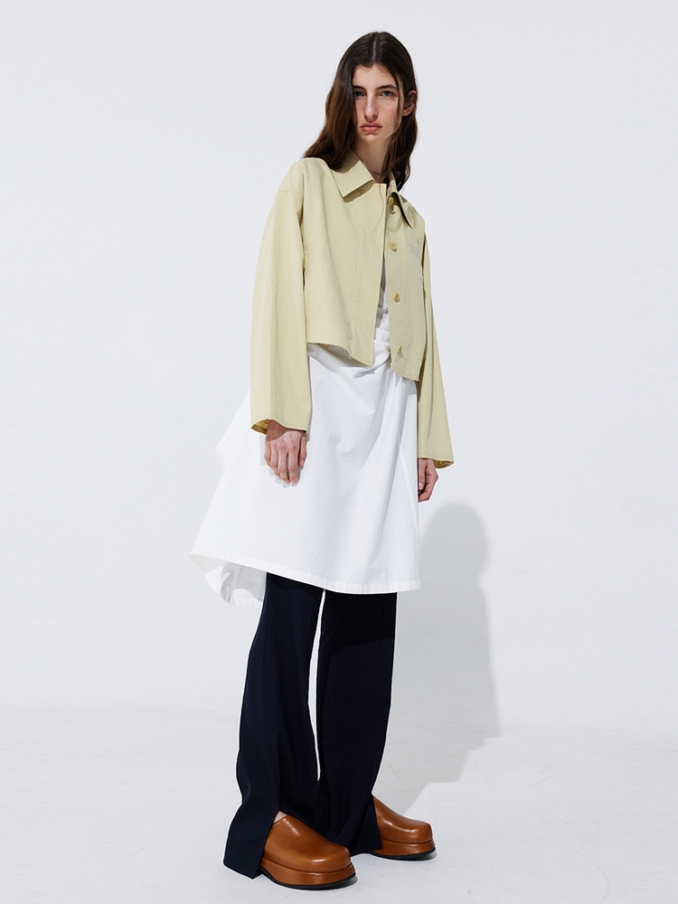 Raw-cut Cotton Jumper_Olive