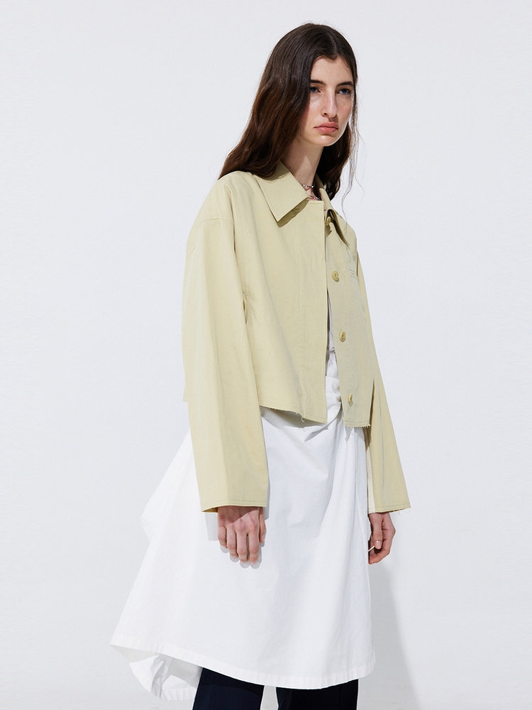 Raw-cut Cotton Jumper_Olive