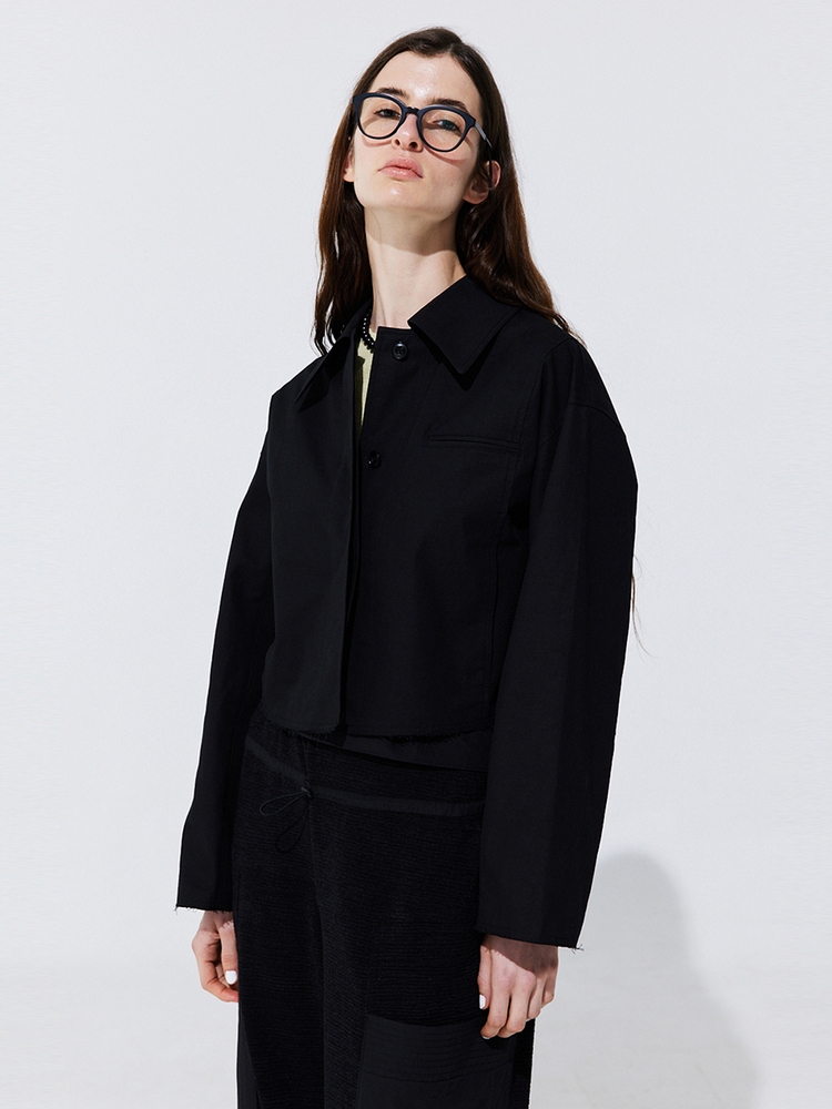 Raw-cut Cotton Jumper_Black