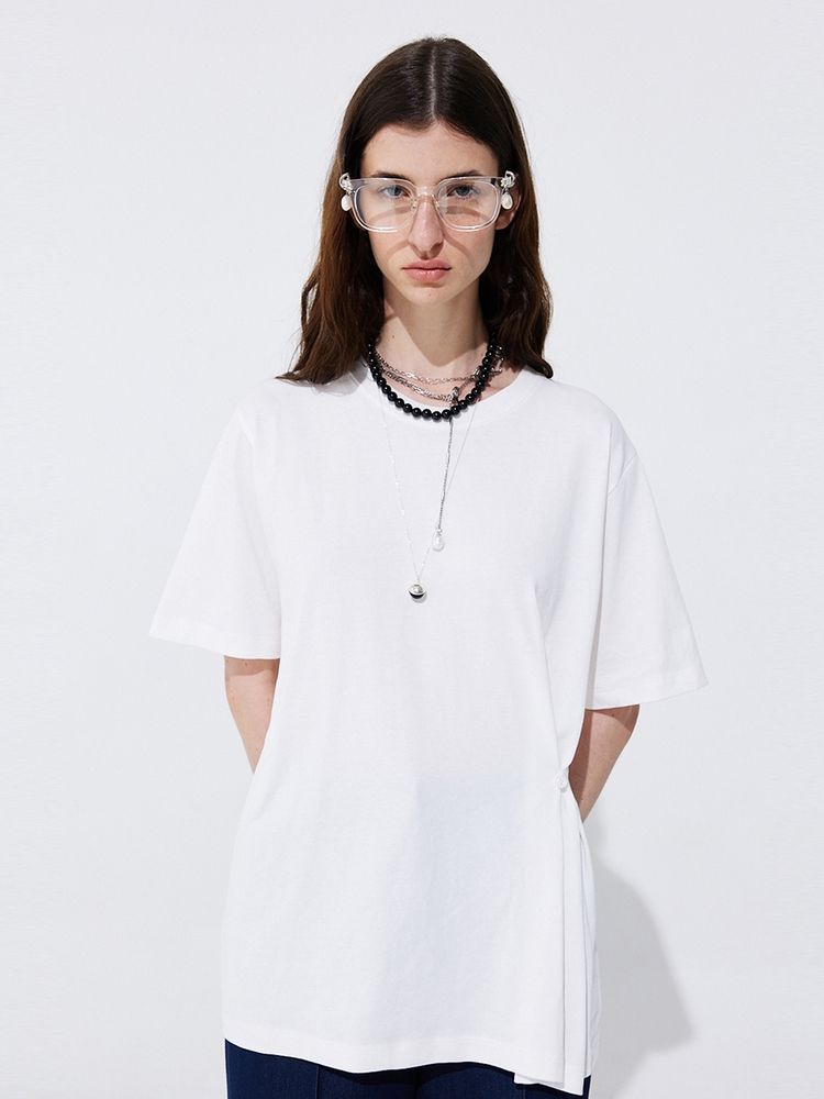 Button Line T-shirt_White