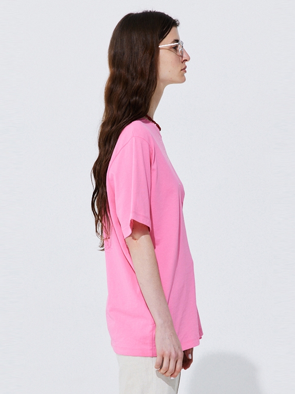 Button Line T-shirt_Hot Pink