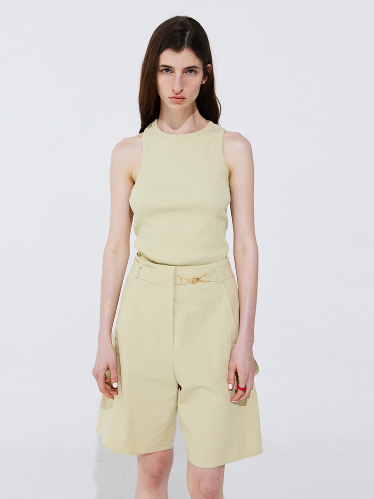 Back Cut-out Sleeveless_Light Green