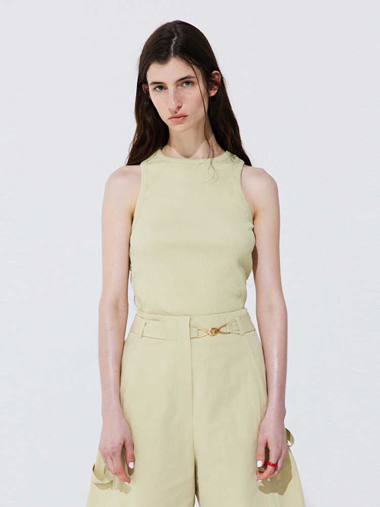 Back Cut-out Sleeveless_Light Green