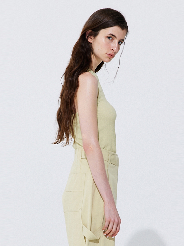 Back Cut-out Sleeveless_Light Green