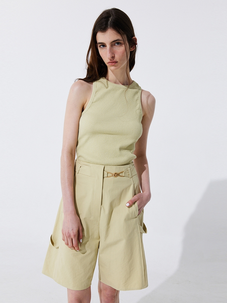 Back Cut-out Sleeveless_Light Green