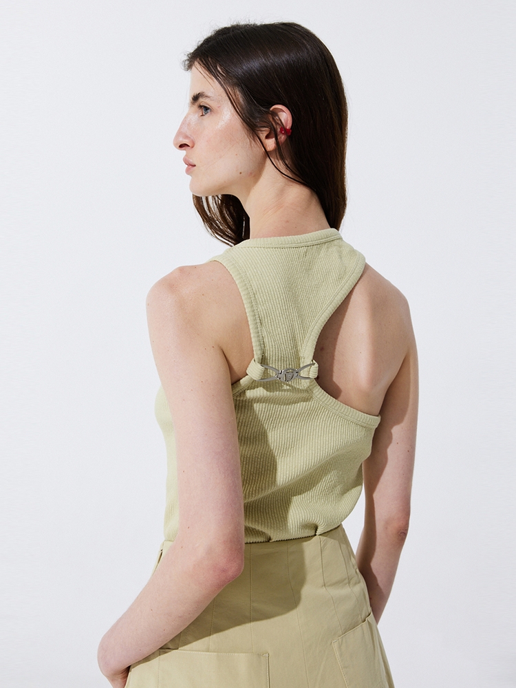 Back Cut-out Sleeveless_Light Green