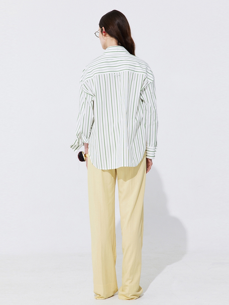 Belted Straight Trousers_Yellow