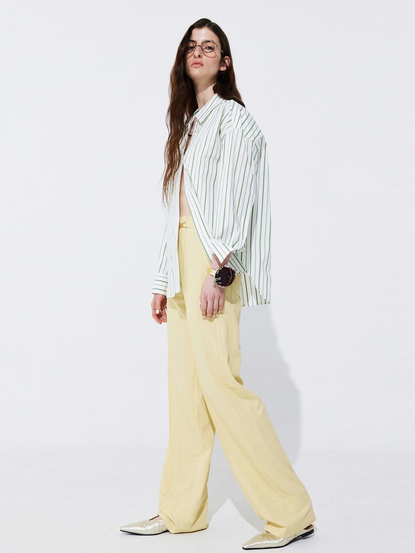 Belted Straight Trousers_Yellow