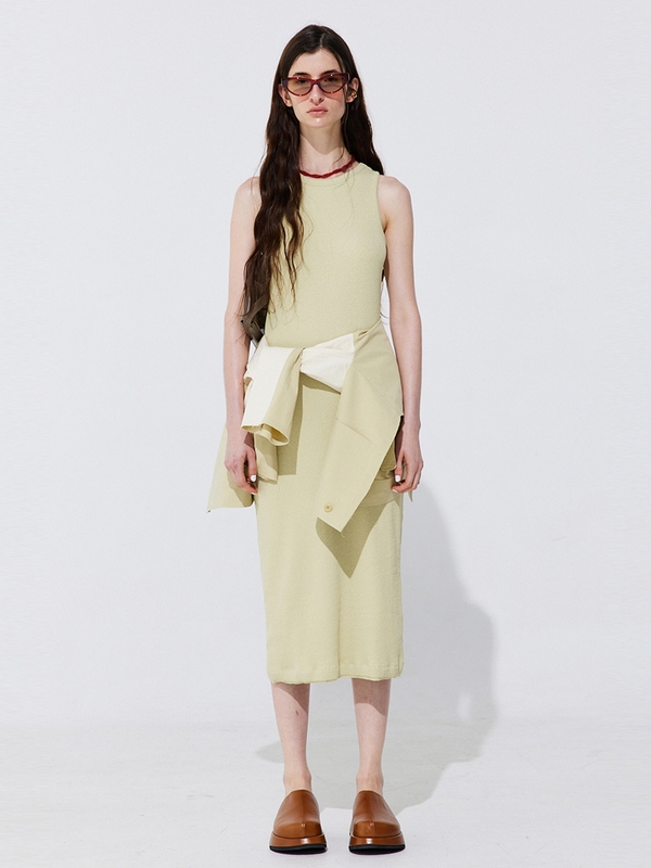 Back Cut-out Sleeveless Dress_Light Green