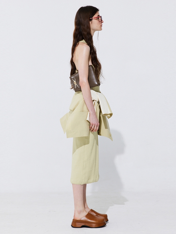 Back Cut-out Sleeveless Dress_Light Green