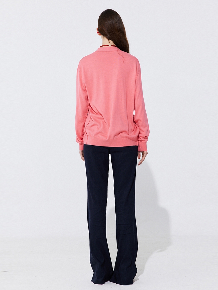 Silky Unbalanced Cardigan_Hot Pink