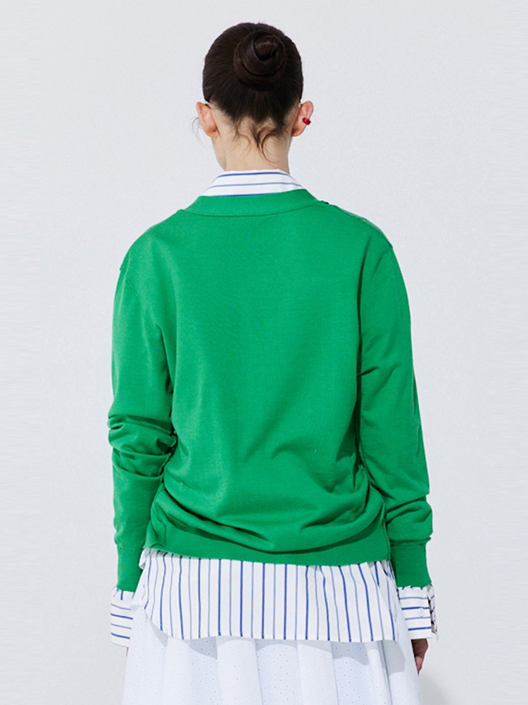 Silky Unbalanced Cardigan_Green