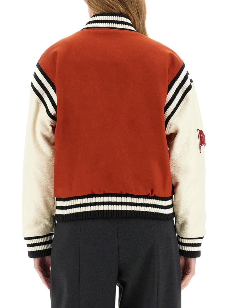 메종키츠네 VARSITY JACKET WITH LOGO LW02105WM0023_BURNTRED