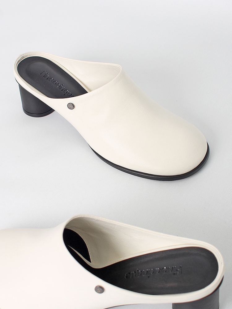 Kkulao round middle mules_ivory