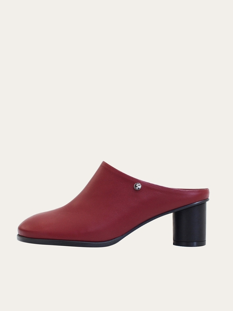 Kkulao round middle mules_burgundy