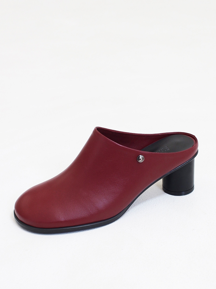 Kkulao round middle mules_burgundy