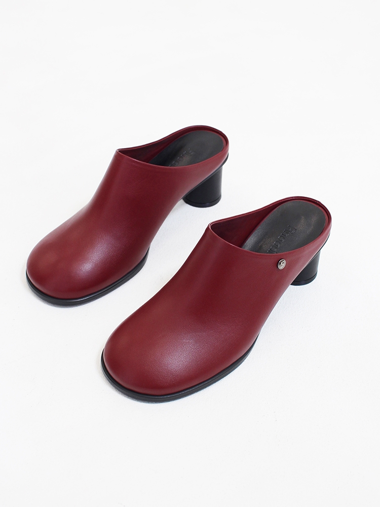 Kkulao round middle mules_burgundy