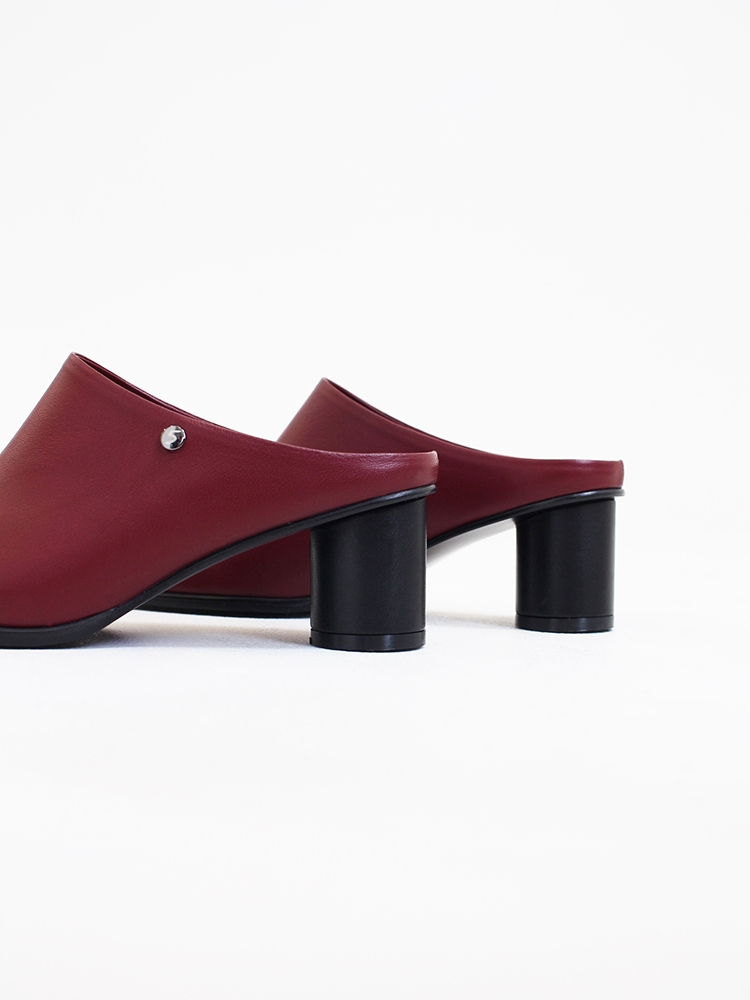 Kkulao round middle mules_burgundy