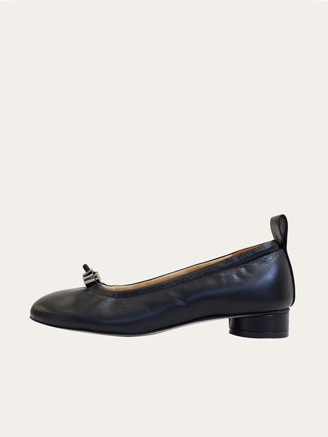 Ngela round toe stopper flatshoes_black