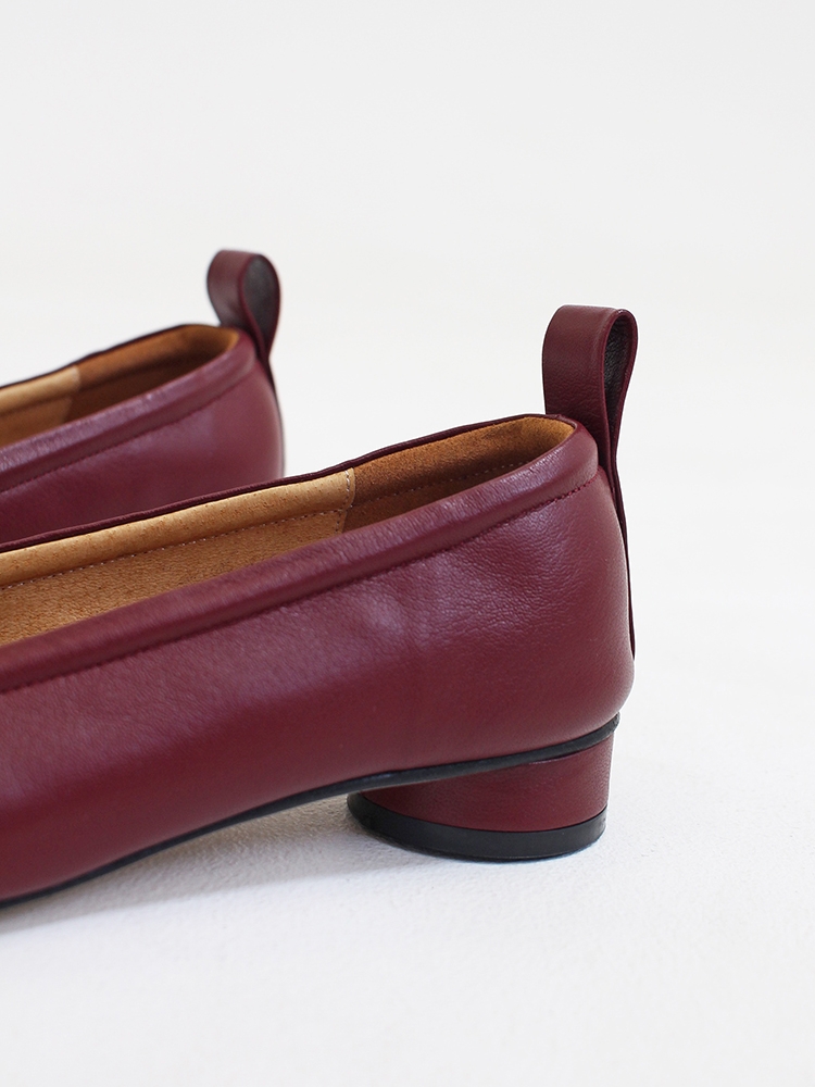 Ngela round toe stopper flatshoes_burgundy