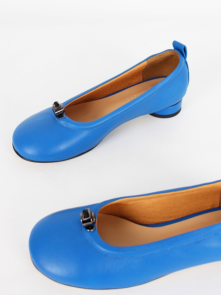 Ngela round toe stopper flatshoes_blue