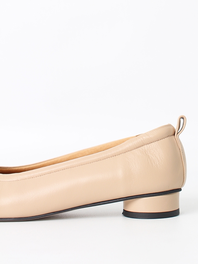 Ngela round toe stopper flatshoes_pinkbeige