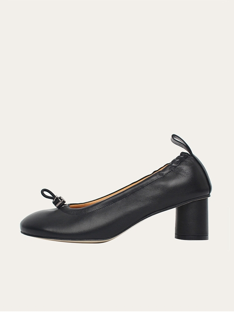 Ngela round toe stopper middle pumps_black