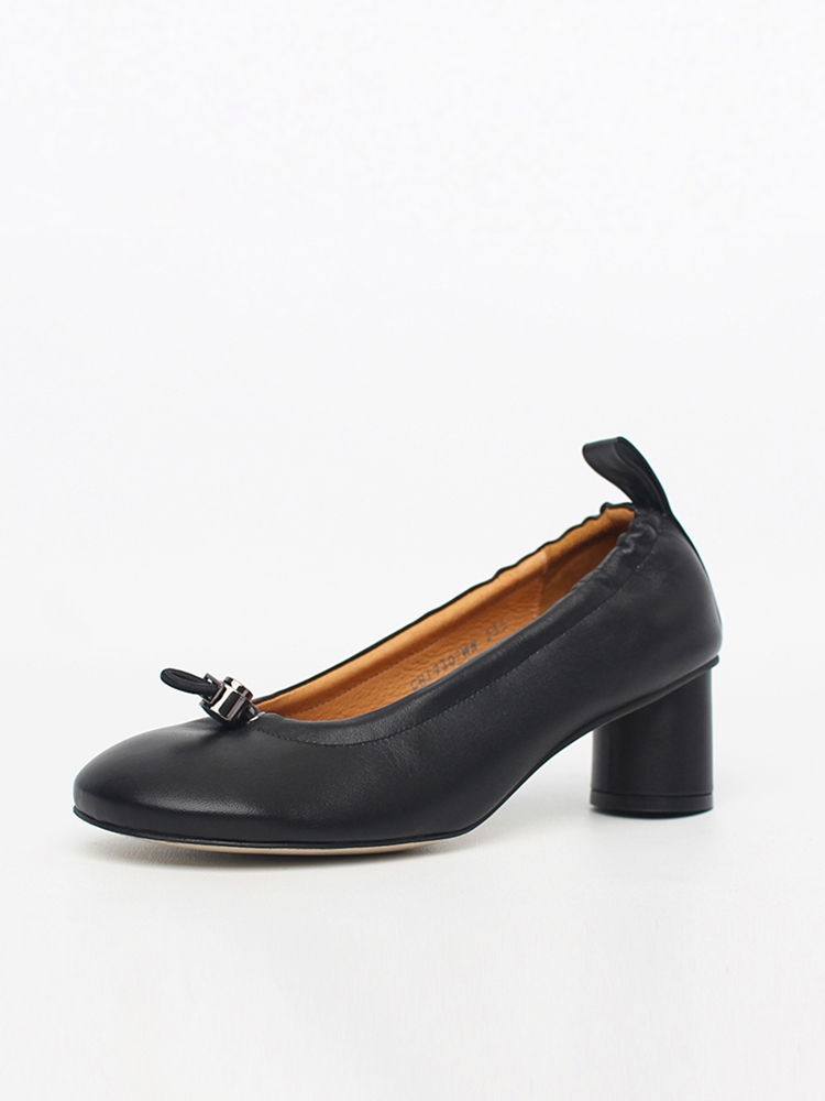 Ngela round toe stopper middle pumps_black