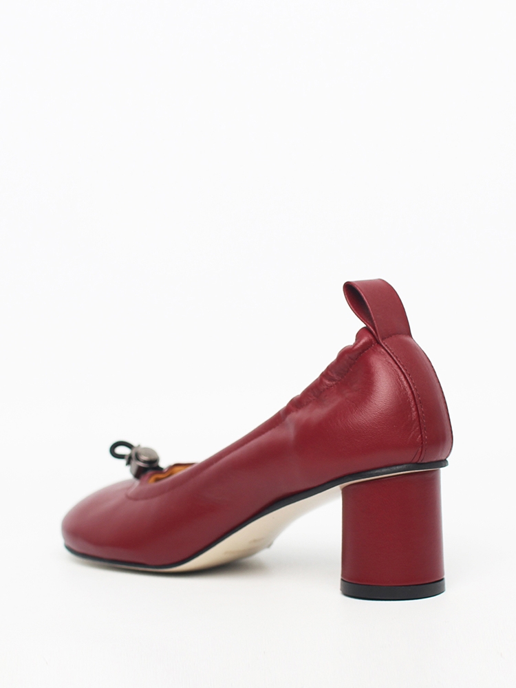 Ngela round toe stopper middle pumps_burgundy