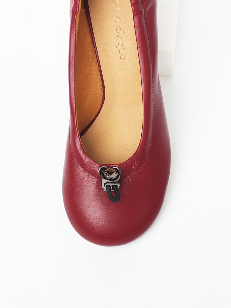 Ngela round toe stopper middle pumps_burgundy