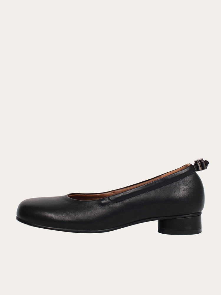 Uhjeo square toe stopper flatshoes_black