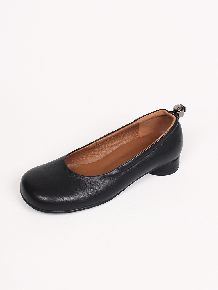 Uhjeo square toe stopper flatshoes_black