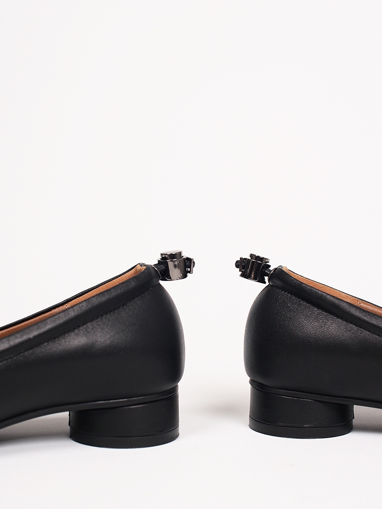 Uhjeo square toe stopper flatshoes_black