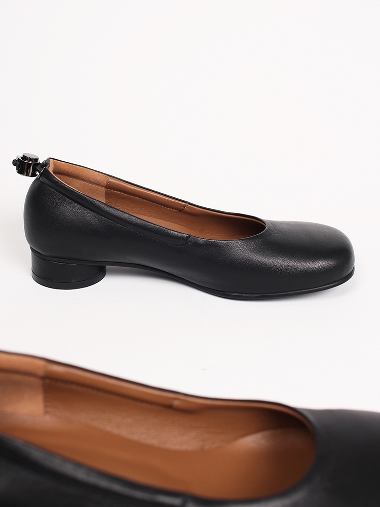 Uhjeo square toe stopper flatshoes_black