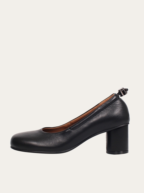 Uhjeo square toe stopper middle pumps_black