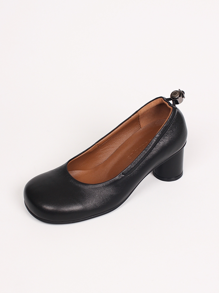 Uhjeo square toe stopper middle pumps_black