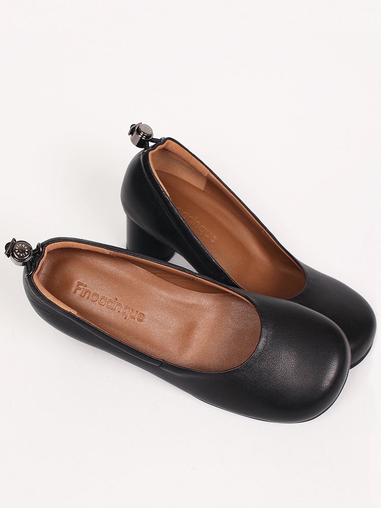 Uhjeo square toe stopper middle pumps_black