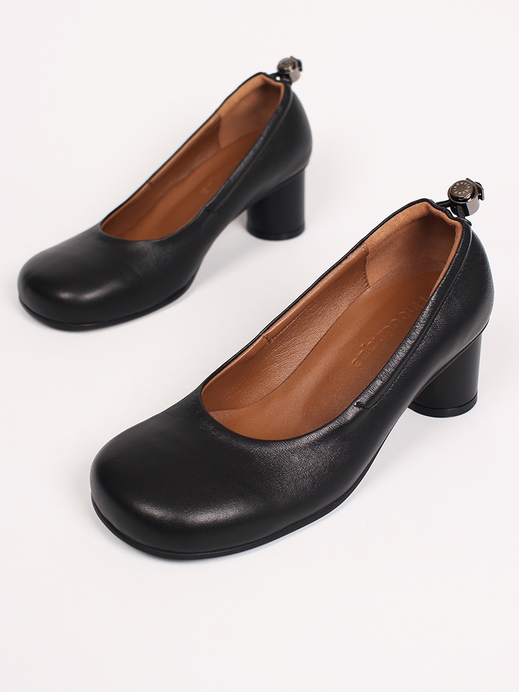 Uhjeo square toe stopper middle pumps_black