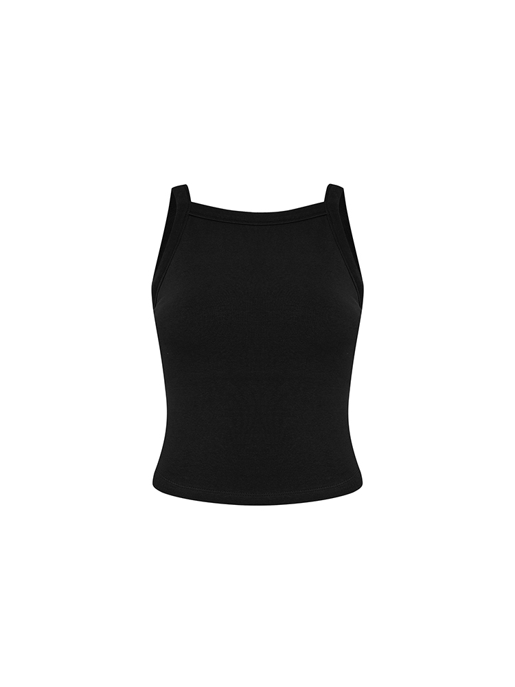 PAD BACKLESS TOP BLACK