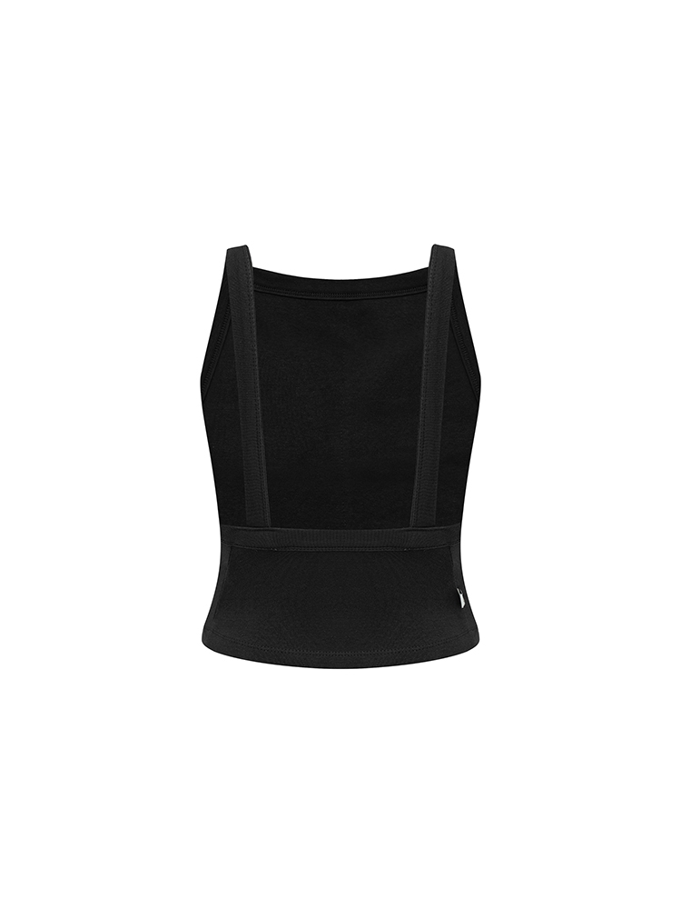 PAD BACKLESS TOP BLACK