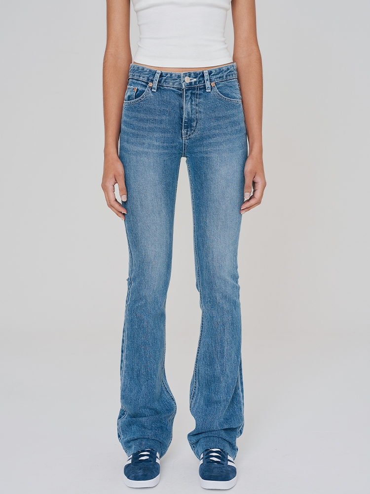 USA HIGH RISE BOOTS CUT JEANS BLUE